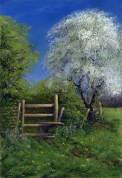 Springtime by the Stile, 2013 (pastell på papper)