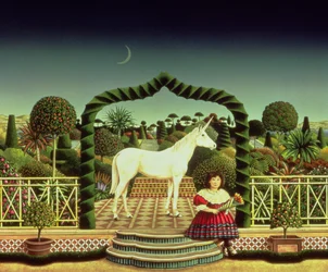 Girl with a Unicorn, 1980 (akryl ombord)