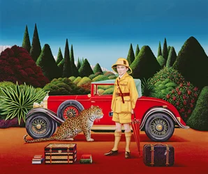 Red Rolls Royce, 1992 (akryl ombord)