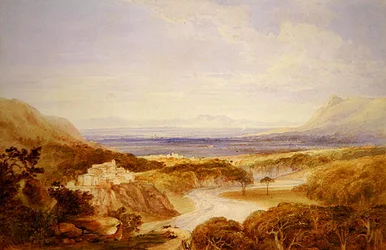 River View (akvarell över penna på papper)