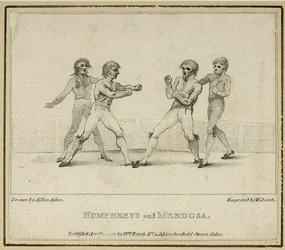 Humphreys och Mendoza, graverad av William Birch, publicerad 1792 (litho)