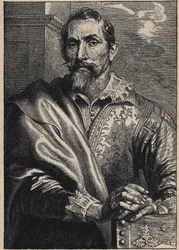 Porträtt av Synders (Franciscus Snyders) (Frans Snyders eller Snijders) 1579-1657 av Anthony van Dyck