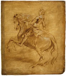En man som rider på en häst, ca. 1630.
