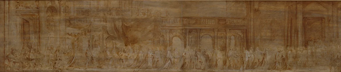 Karl I och riddarna av strumpebandet i procession, 1638