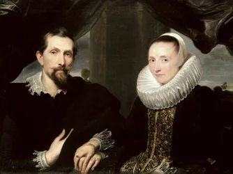 Dubbelporträtt av målaren Frans Snyders (1579-1657) och hans hustru Margaretha de Vos, 1621