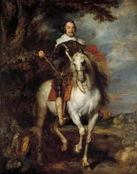Ryttarporträtt av Don Francisco de Moncada (1586-1635), greve av Osona, Spaniens kung Filip IV:s ambassadör i Bryssel. Målning av Anton van Dyck (1599-1641), 1600-talet. H. 3,05 x 2,42 m