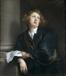 Henricus Liberti ou Hendrik van Groeninghen - Porträtt av kompositören och organisten Henricus Liberti (1610-1669) - Peinture de Sir Anthonis (Anton ou Antoon) van Dyck (1599-1641) - 1627-1632 - Olja på duk - 107x97 cm- Museo del Prado, Madrid