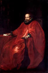 Porträtt av Agostino Pallavicino (1577-1649) i ambassadörsklänning till påven Gregoire XV målning av Antonie Van Dyck (1599-1641) sön 219,5x148 cm Genes, Galleria di Palazzo Bianco