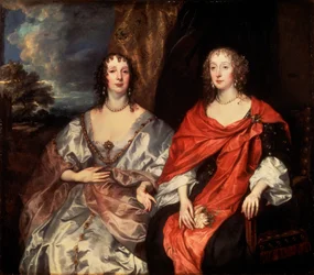 Porträtt av Anne Dalkeith och Anne Kirke, 1630-talet.