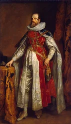 Porträtt av Henry Danvers, 1:e earl av Danby 1573-1644, i kläder som riddare av strumpebandet, slutet av 1630-talet
