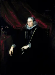 Porträtt av Luigia Cattaneo Gentile målning av Antonie Van Dyck (1599-1641) 1621 cirka sön. 147x112 cm Strasbourg, Musee des Beaux Arts
