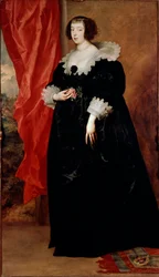 Porträtt av Margareta av Lorraine (1613-1662), hertiginna av Orleans och Alencon, målning av Antoine (Antoon eller Anton) Van Dyck (1599-1641)