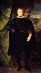 Porträtt av prins Charles Louis av Pfalz (Mannheim 1617-1680), målning av Anthony van Dyck (1599-1641)