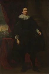Porträtt av en manlig medlem av familjen Van der Borcht, ca 1635 (olja på duk)