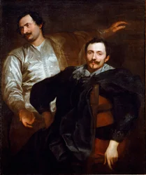 Porträtt av målarna Lucas (1591-1661) och Cornelis (1592-1669) av Wael ”” målning av Antonie Van Dyck (1599-1641) 1627 Dim. 120x101 cm Rom, Pinacoteca Capitolina, inv. 71