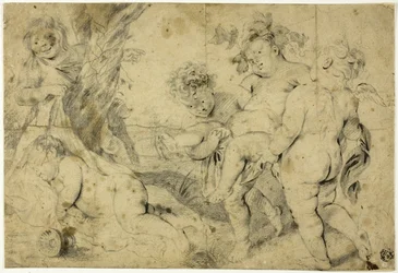 Unge Bacchus och hans följeslagare