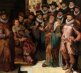 The Judgment of Cambyses (olja på panel)