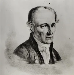 Porträtt av Rene Just Hauy (1743-1822) (litho) (s/v foto)