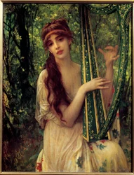 Musik (Porträtt av Agathe Calmel). Målning av Ernest Hébert (1817-1908)