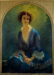 Porträtt av grevinnan Eugene Pastre, född Celine de Beaulaincourt (1825-1900) Målning av Ernest Hebert (1817-1908) 1851 Sön. 1,16x0,84 m Paris, Musee Hebert