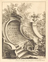 Third Book of Forms Cartels and Rocailles Titelsida, 1736.