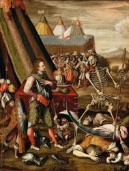 Prinsens dialog med döden. Allegori över krigets fasor, 1540-talet.