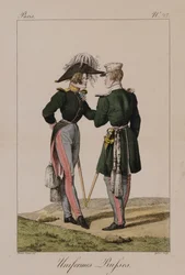 Ryska uniformer (handfärgad gravyr)