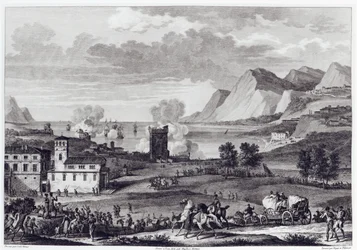 Befrielsen av Korsika, 20 oktober 1796, graverad av Jean Duplessi-Bertaux (1747-1819)