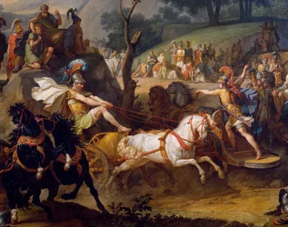 Begravningsspel till Patroklos ära, detalj av Akilles på sin stridsvagn, omkring 1790