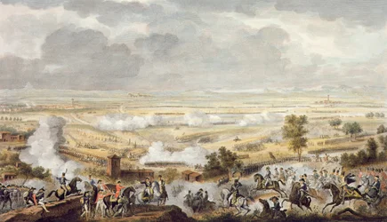 Slaget vid Marengo, 23 Prairial, år 8 (12 juni 1800) graverad av Jean Duplessi-Bertaux (1747-1819) (akvatint)