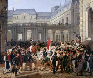 Hertigen av Orleans lämnar Palais-Royal och går till Hotel de Ville den 31 juli 1830, 1832
