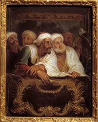 Marockansk ambassadör Mohamed Temin närvarade vid en show i en loge av den italienska komedin i Paris i februari 1682 Målning av Antoine Coypel (1661-1722) 1600-talets sön. 0,28x0,22 m