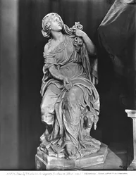 Jean-Baptiste Colbert de Torcys grav 1619-83, detalj av trohet, ca 1685-1687 marmor se även 248118, 248119, 248120, 252767, 252768 bw foto