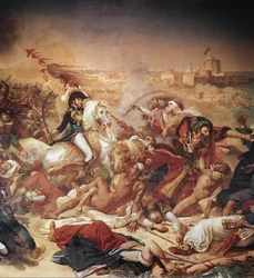 Slaget vid Abukir, general Murat som kämpar mot den ottomanska armén, detalj (1806, Olja på duk)