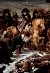 Preussens och Polens kampanj (1806-1807): "" Napoleon I (1769-1821) på slagfältet vid Eylau den 9/02/1807"" Detalj. Målning av Antoine Jean Gros (1771-1835) 1808 sön. 5,21x7,84 m Paris, Louvren