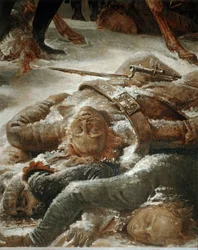 Napoleon på slagfältet vid Eylau, som den 9 februari 1807 vanns av de franska trupperna över ryssarna och preussarna...