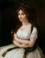 Porträtt av Madame Pasteur, född Madeleine Alexandre (1773-1841) Målning av Antoine Jean Gros (1771-1835) 1800-talet sön. 0,86x0,37 m