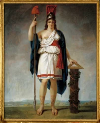 Franska republiken år II. Allegori av republiken: i slutet av spjutet den frygiska mössan (symboler för den franska revolutionen). Målning tillskriven Antoine Jean Gros (1771-1835)