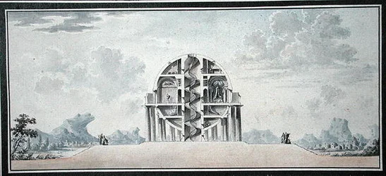 Design for a House for a Cosmopolite, 1783 (wc på papper) (detalj) (se även 195241-195242, 196724-196725)