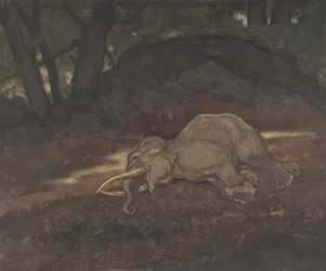 Sovande elefant, 1810-75.