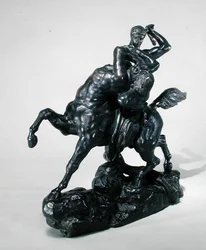 Theseus som bekämpar Kentauren Bienor (brons) (framifrån)