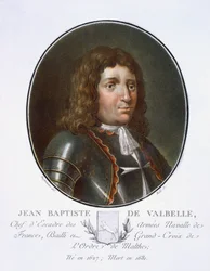Jean Baptiste de Valbelle, från "Porträtt av stora män, berömda kvinnor och minnesvärda ämnen i Frankrike, graverade och tryckta i färg", utgiven av Pierre Blin, 1786-92, Paris (färggravi