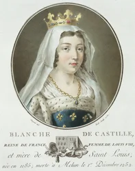 Porträtt av Blanche av Kastilien (1185-1252) graverad av Ride, 1787