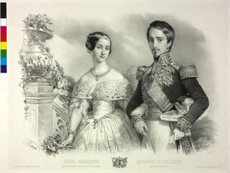 Infanta av Spanien med sin make Antoine d