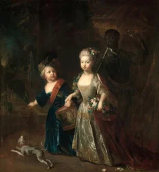 Friedrich den äldre Storlek och Wilhelmine / Pesne 1714