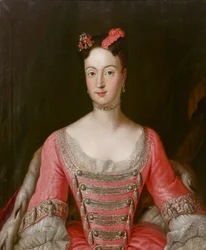 Prinsessan Wilhelmine av Preussen (1709-1758), markgrevin av Brandenburg-Bayreuth - Antoine Pesne (1683-1757). Olja på duk Mått: 79,5x65,5 cm Privat samling
