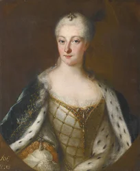 Porträtt av Henriette Maria av Brandenburg-Schwedt 1702-1782