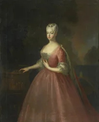 Porträtt av prinsessan Friederike Luise av Preussen 1714-1784, markgrevin av Brandenburg-Ansbach