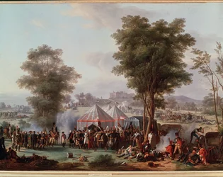 Bivack av kejsar Napoleon I, nära slottet Ebersberg i Österrike 4/05/1809 (Målning