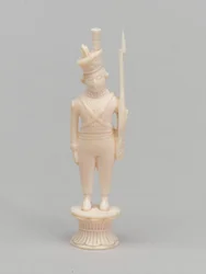 Vit bonde, schackpjäs, Indien, 1820 ca